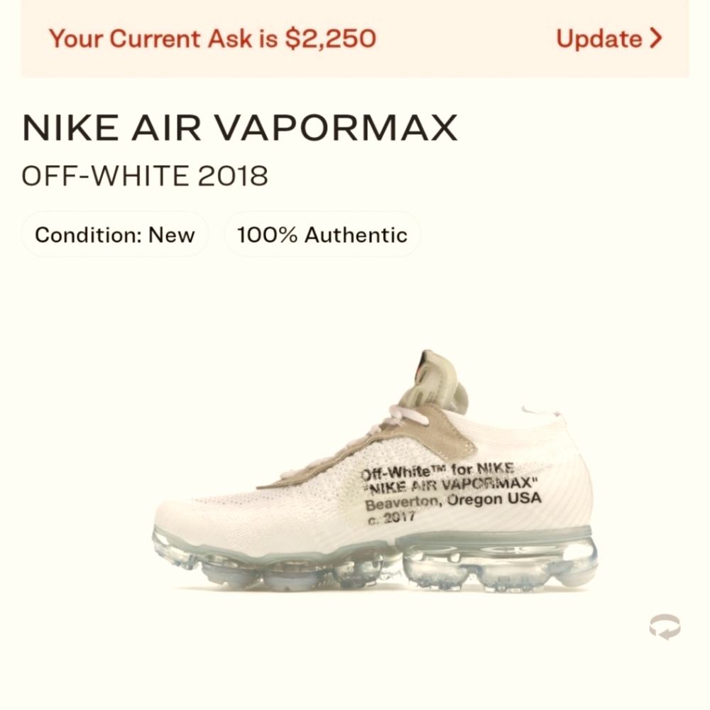 OFF WHITE VAPOR MAX SZ 11